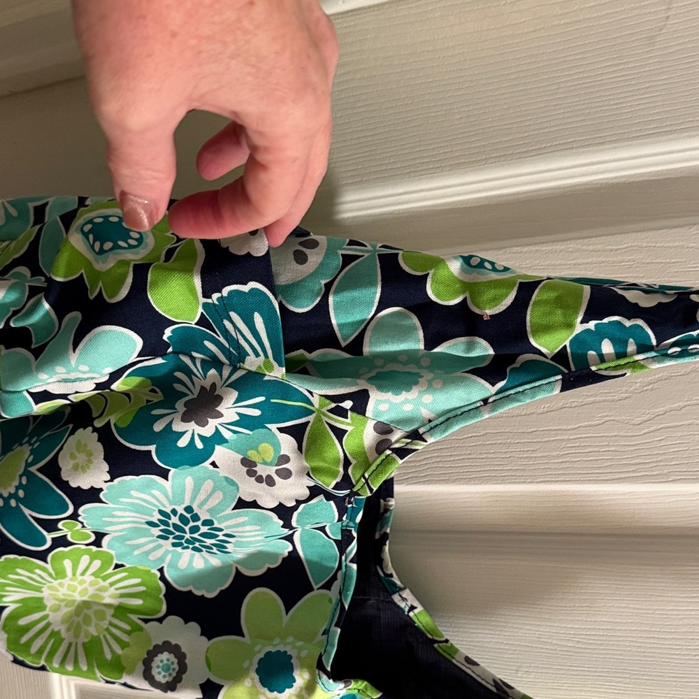 Thirty-One Blue and Green Floral Shoulder Bag - Picture 3 of 4